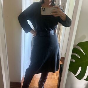 Talbots Charcoal Gray Textured Sweater Dress - Size L